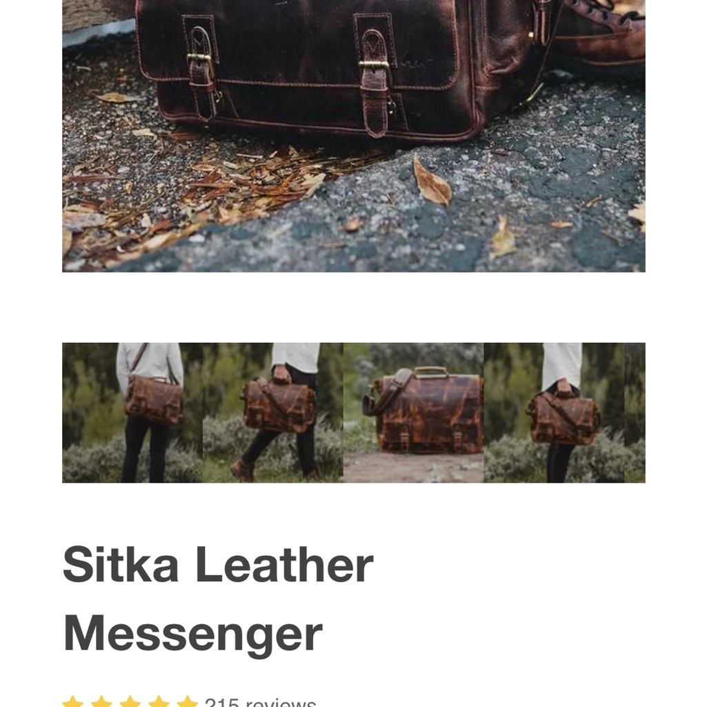 Kodiak Sitka Leather Messenger Bag - Dark Walnut